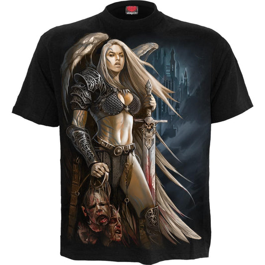 ANGEL WARRIOR - T-Shirt Black - clothing by TeeHivey.com (Image 1)