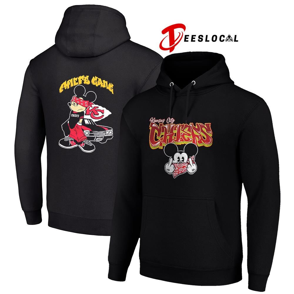 Kansas City Chiefs x Gangsta Mickey Mouse middle finger shirt
