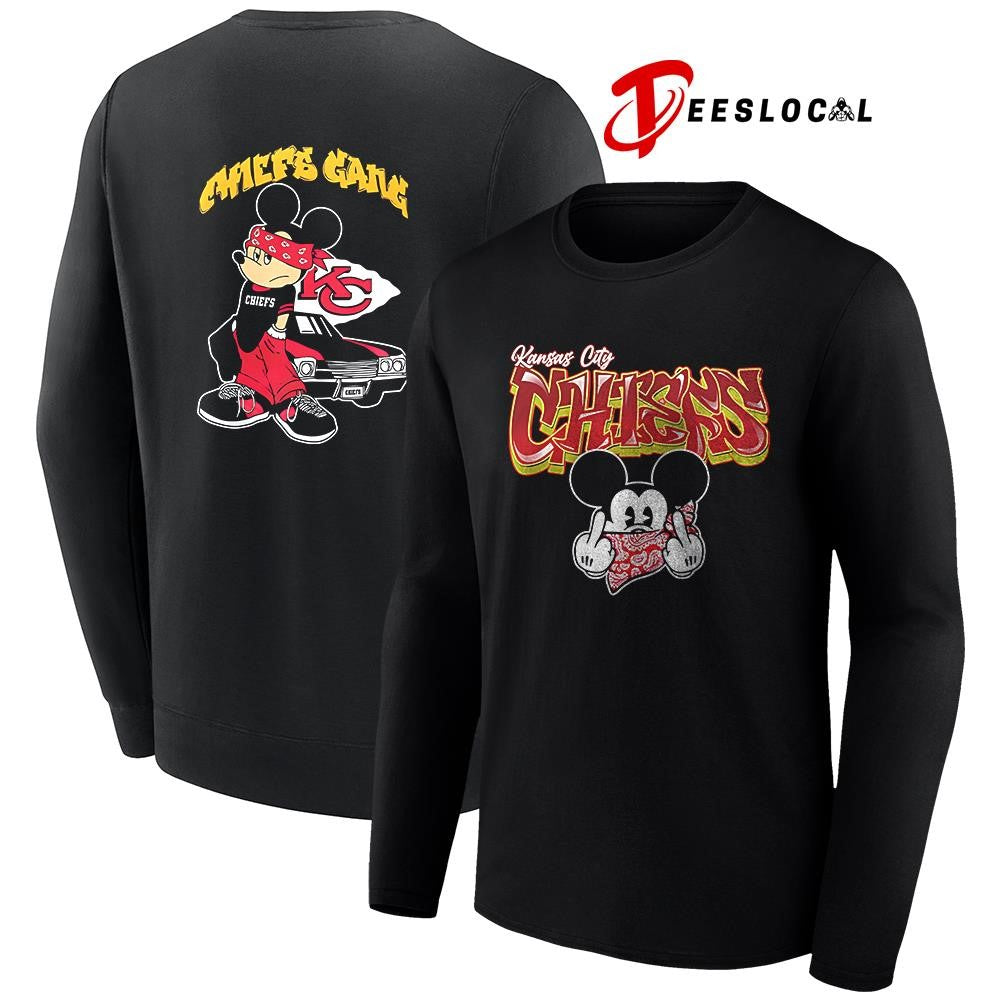 Kansas City Chiefs x Gangsta Mickey Mouse middle finger shirt