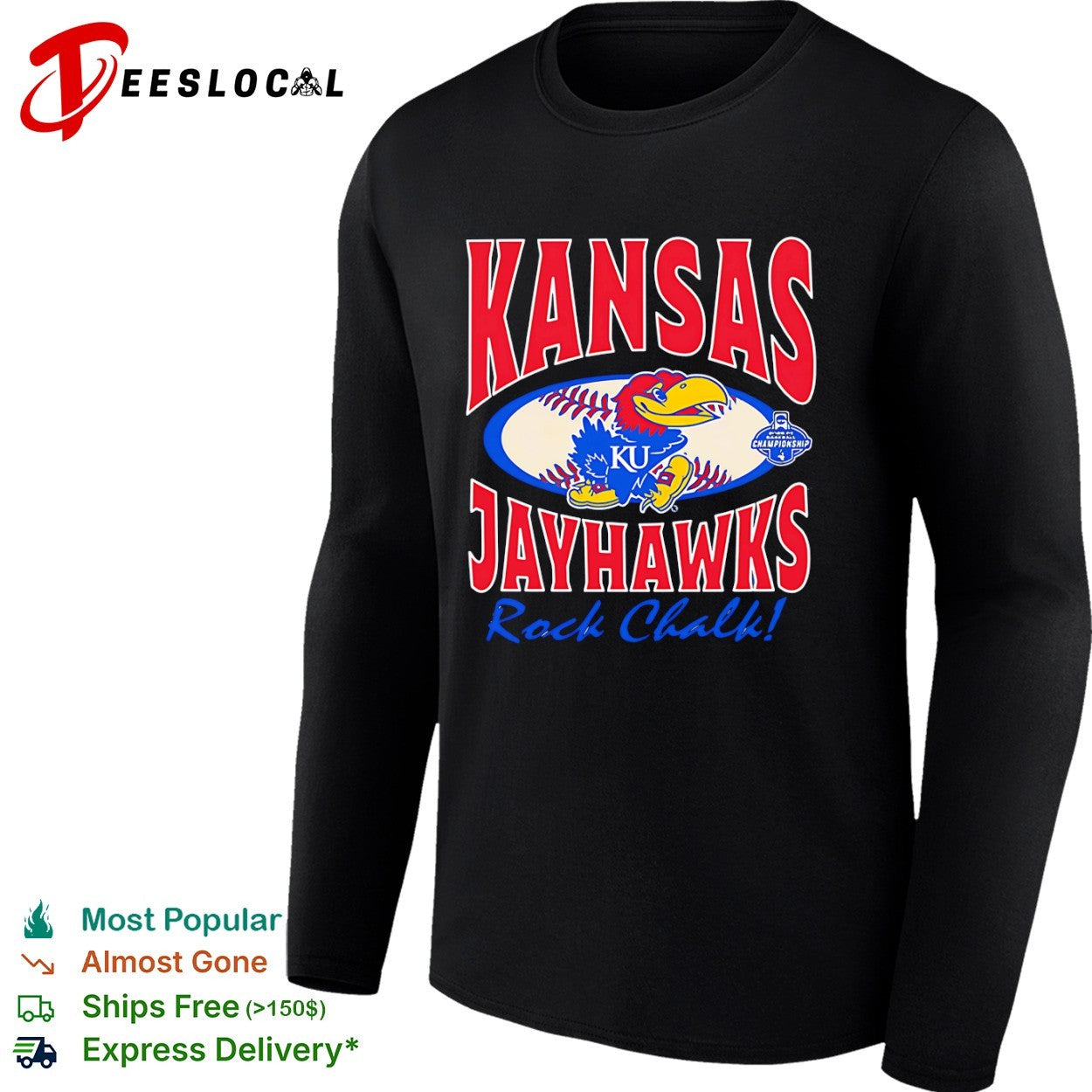 Kansas Jayhawks 2006 Baseball Championship Rock Chalk KU Jayhawk NCAA shirt