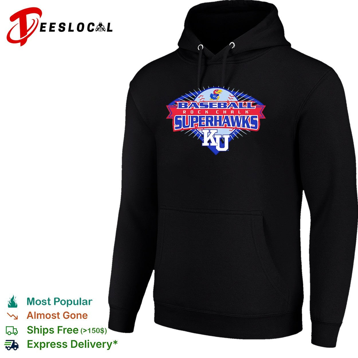 Kansas Jayhawks Baseball Rock Chalk Superhawks KU shirt