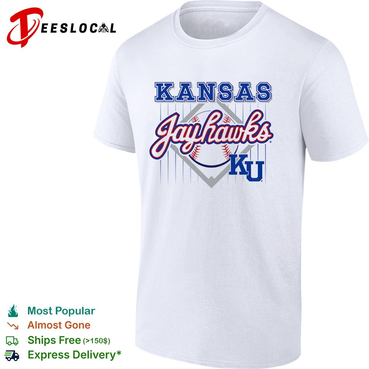 Kansas Jayhawks KU baseball logo team shirt