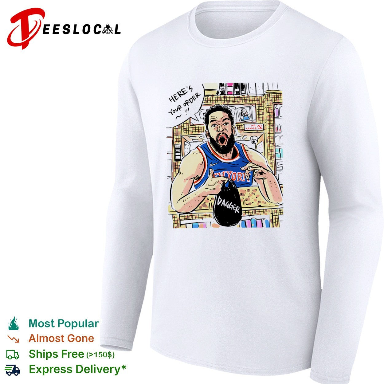 Karl-Anthony Towns New York Knicks NBA Here is your order Dagger parody shirt