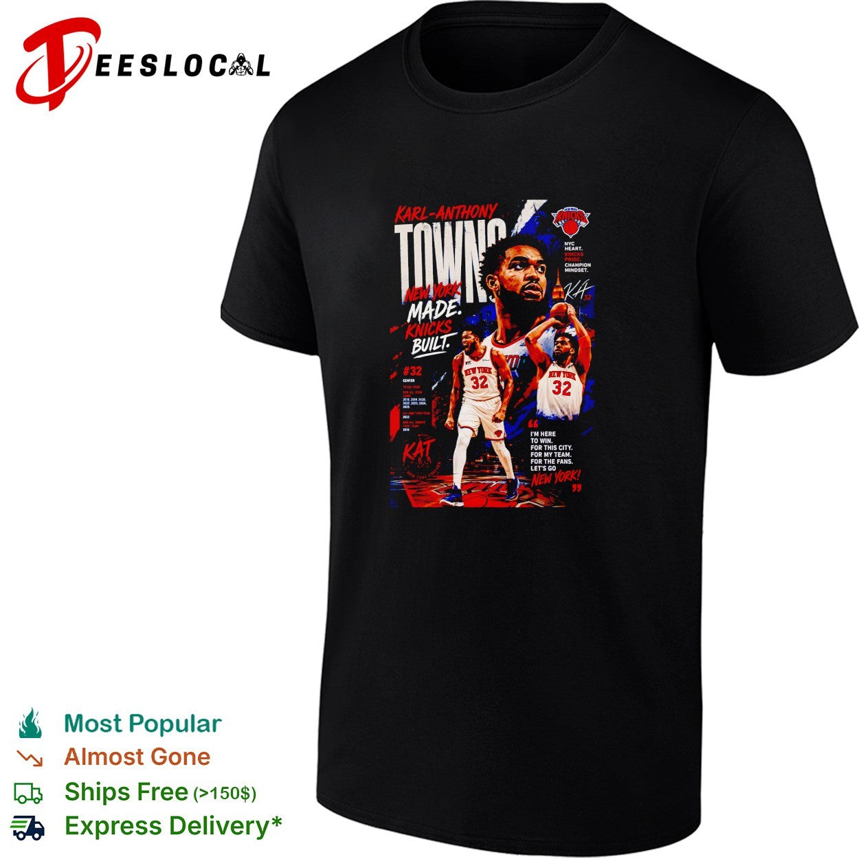 Karl-Anthony Towns New York Knicks NBA Made Knicks Built 32 Champion Mindset shirt