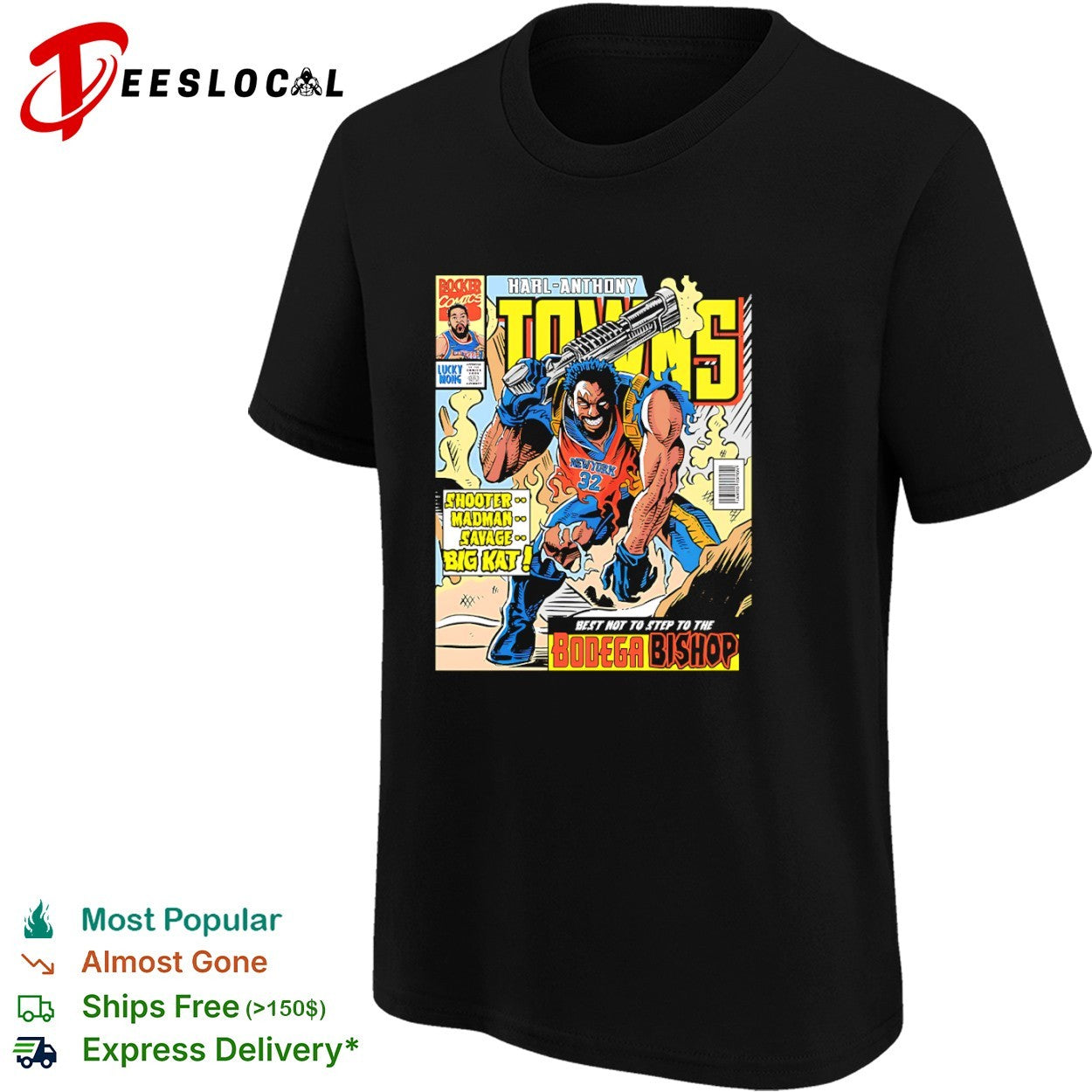 Karl Anthony Towns New York Knicks NBA comic shirt