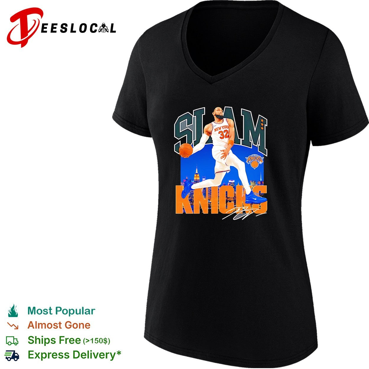 Karl-Anthony Towns New York Knicks Slam Knicks NBA Basketball Player Team Shirt