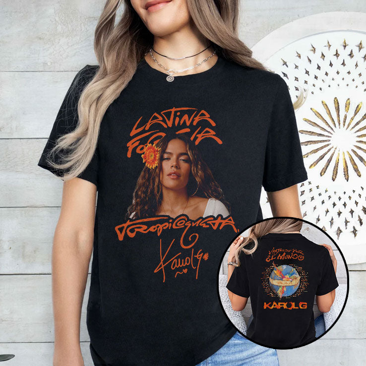 Karol G Viajando Por El Mundo Tropitour Shirt