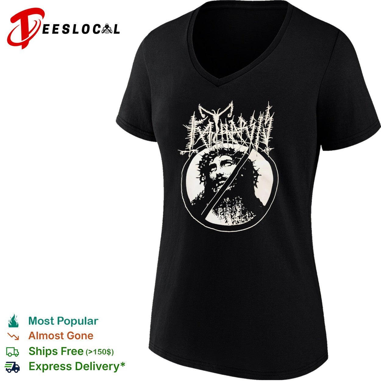 Katharsis Jesus Parody Music Metal Black Shirt
