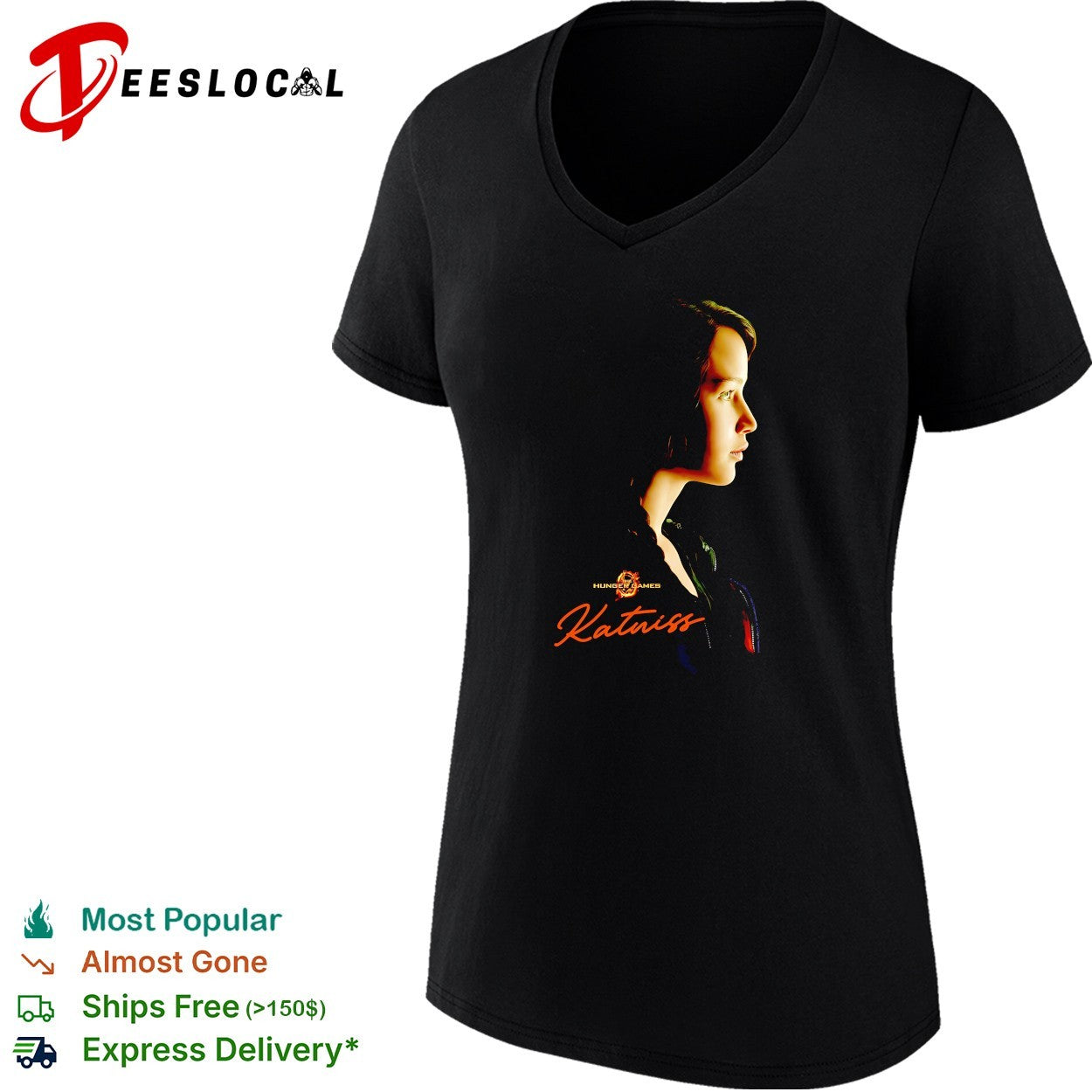 Katniss portrait vintage poster shirt