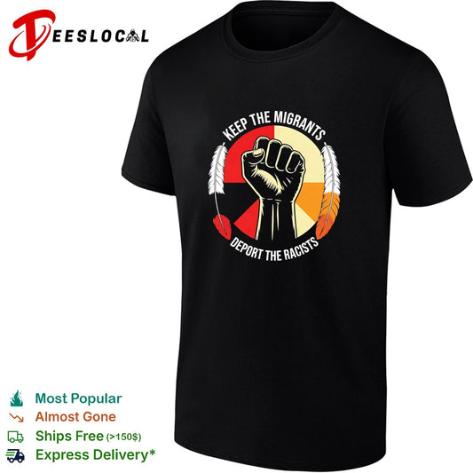 Keep the migrants deport the racists vintage shirt
