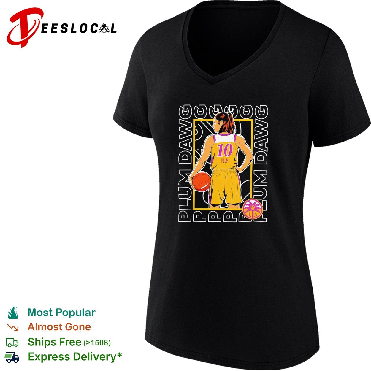 Kelsey Plum Las Vegas Aces WNBA Plum Dawg shirt
