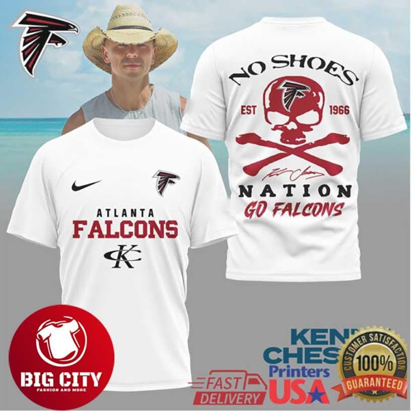 Kenny Chesney No Shoes Nation x Atlanta Falcons Graphic Two Sided Shirt
