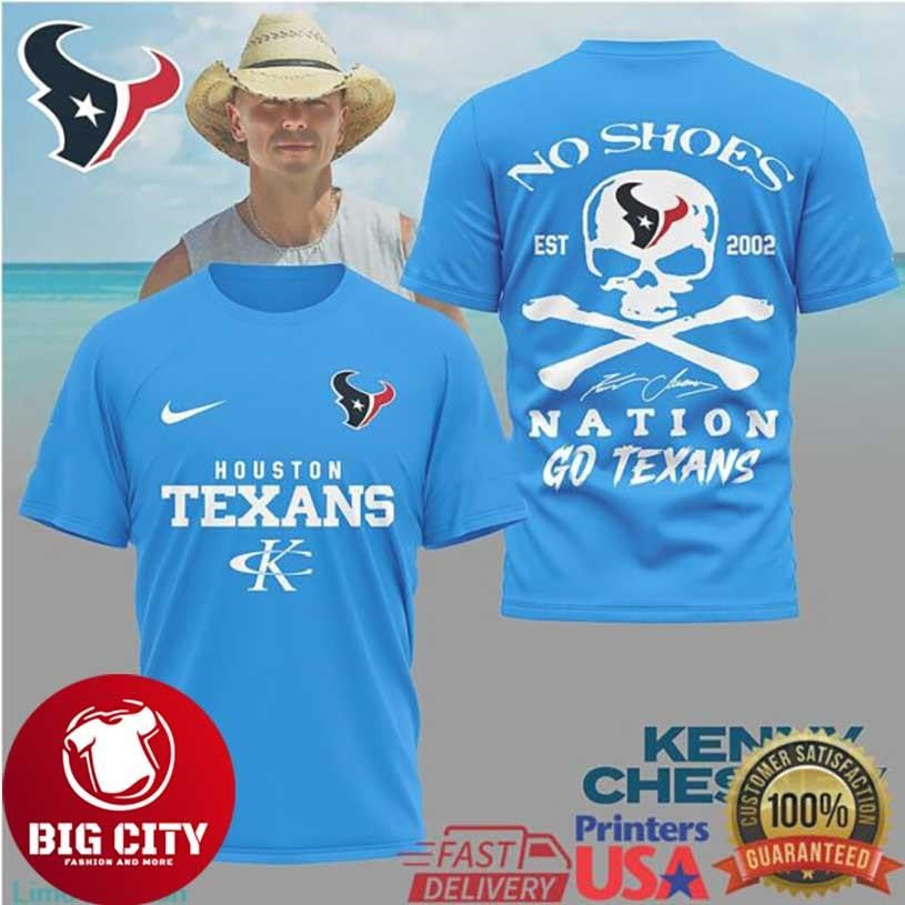 Kenny Chesney No Shoes Nation x Houston Texans Graphic Two Sided Shirt