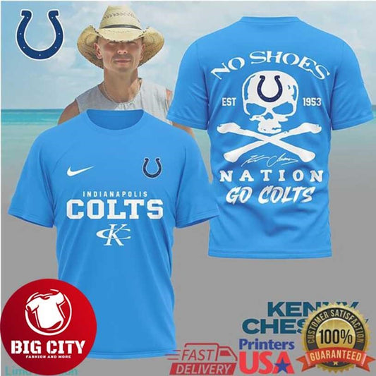 Kenny Chesney No Shoes Nation x Indianapolis Colts Football Two Sided Shirt