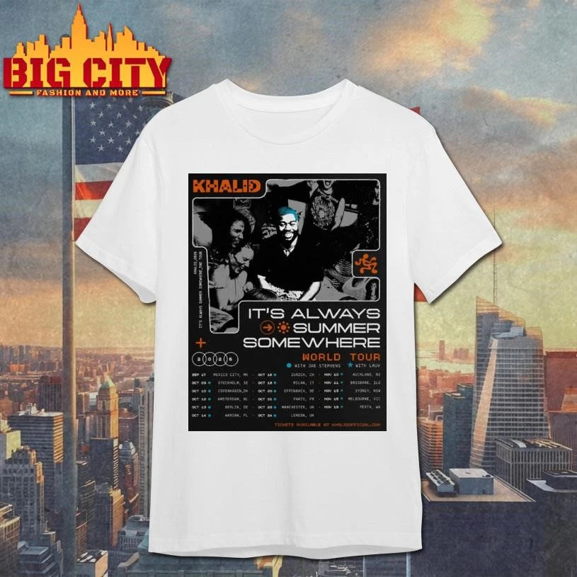 Khalid World Tour 2026 It’s Always Summer Somewhere Schedule Tour Dates Poster Shirt