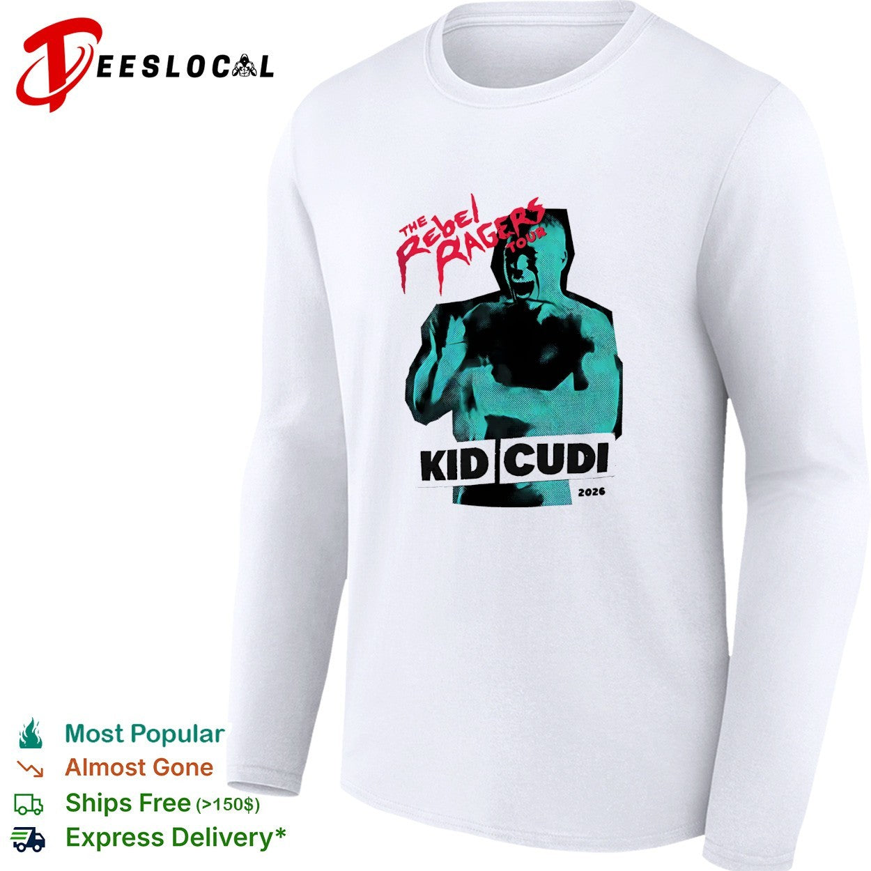 Kid Cudi The Rebel Ragers Tour 2026 North America vintage shirt