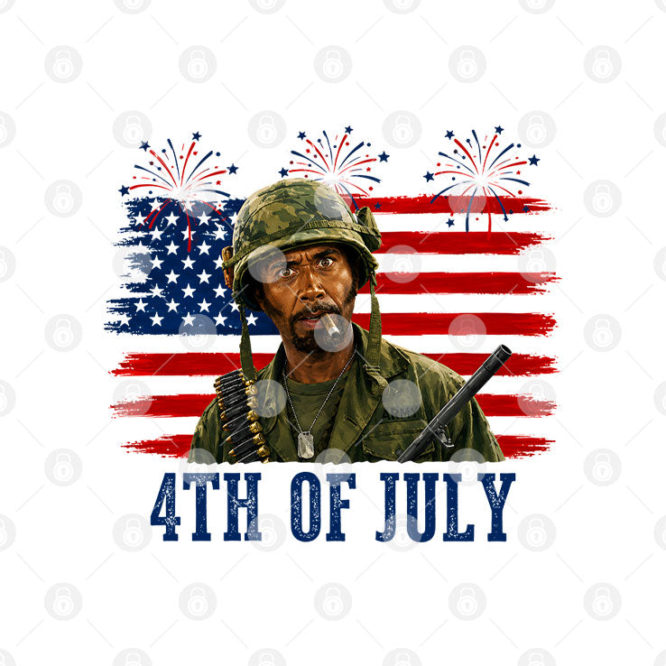 Kirk Lazarus Tropic Thunder 4th Of July Never Go Full Retard T Shirt