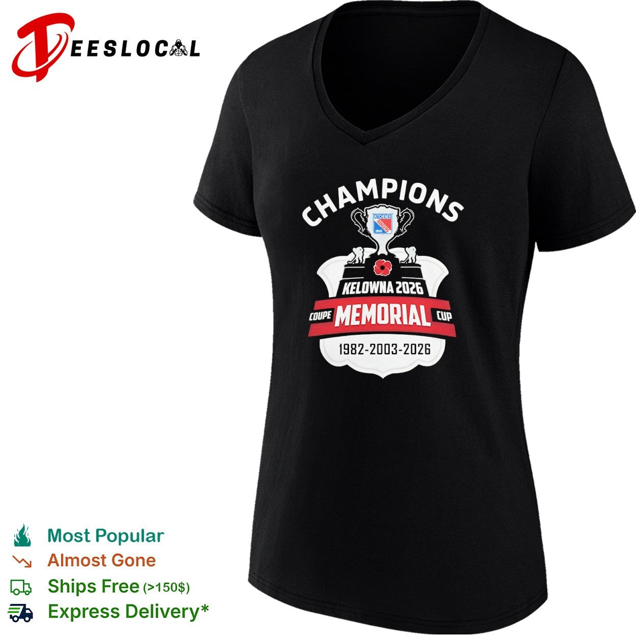 Kitchener Rangers Champions Kelowna 2026 Memorial Cup Coupe 1982 2003 2026 shirt