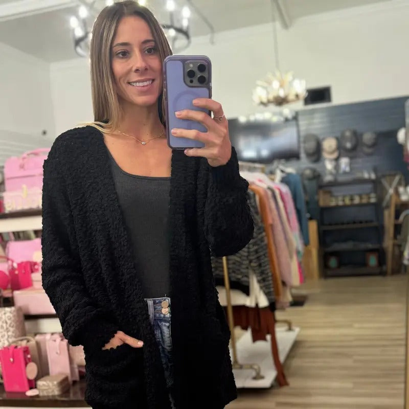 Knitted Cardigan In Black