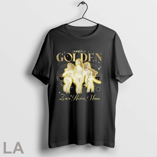Kpop Demon Hunters Huntrix Golden Love Rumi Mira Trio T Shirts - clothing by TeeHivey.com