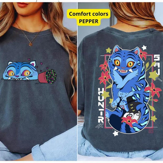 Kpop Demon Hunters Tiger T-Shirt, Derpy the Tiger And Bird Demon Hunter Tiger Tee, Demon Hunter Merch, Hunters Tiger fan