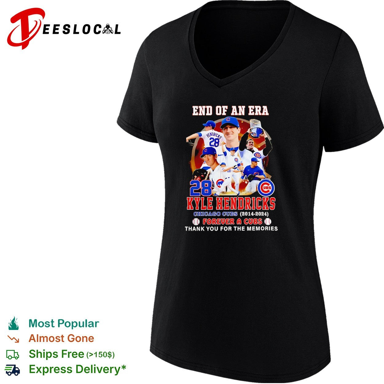 Kyle Hendricks Chicago Cubs End of an era 2014 2024 thank you for the memories shirt