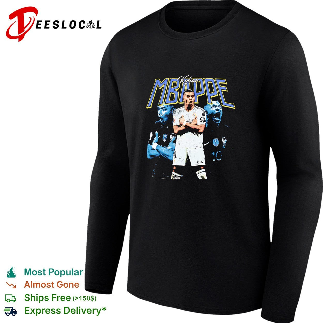 Kylian Mbappe Real Madrid France portrait shirt