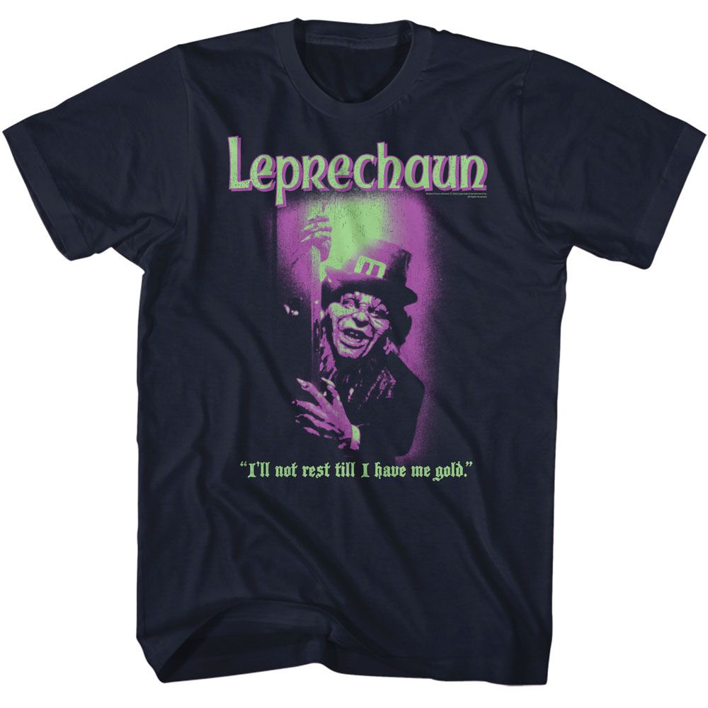 Leprechaun - Duotone Squares - American Classics - Solid Blue Adult Short Sleeve T-Shirt
