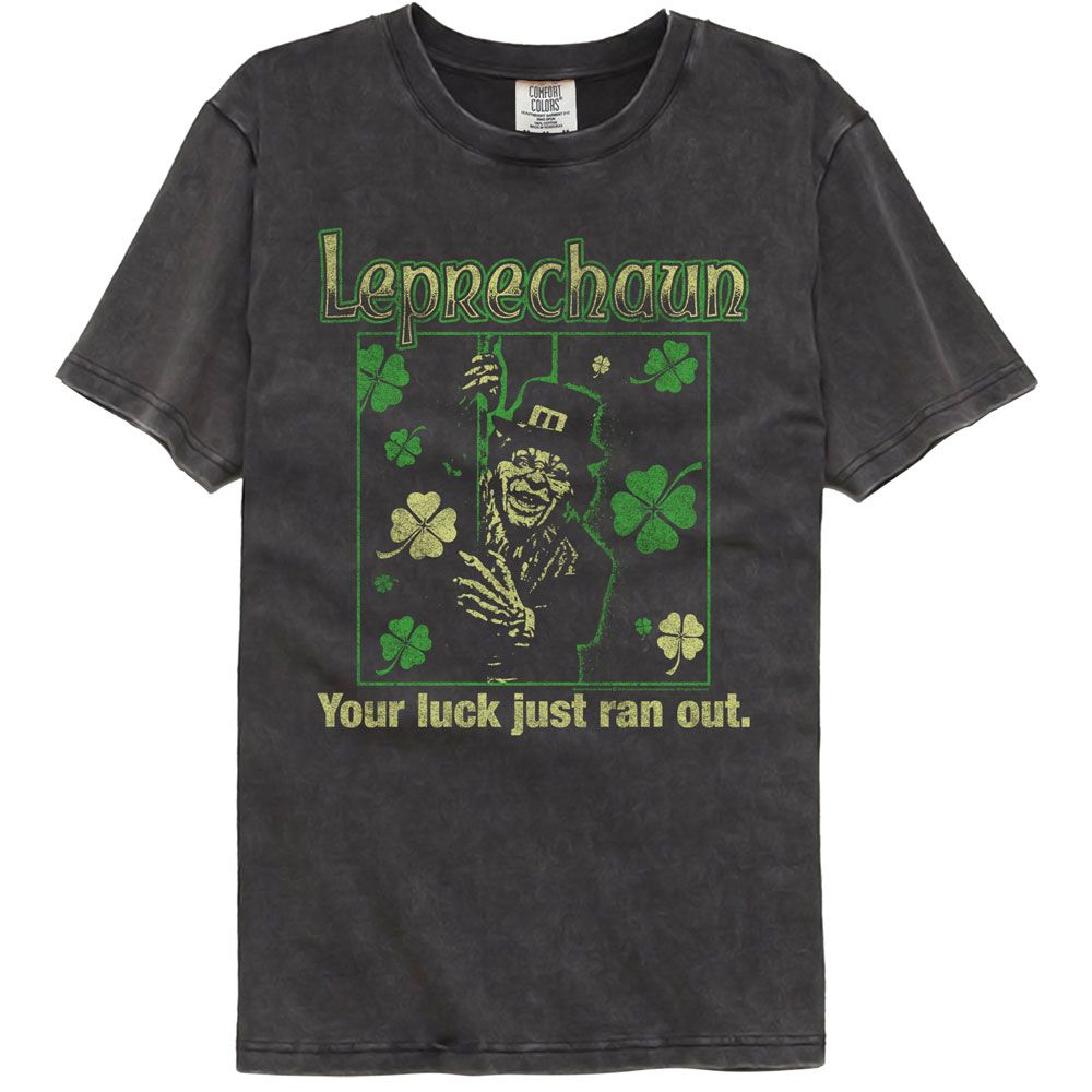 Leprechaun - Luck Just Ran Out - American Classics - Solid Gray Adult Short Sleeve Comfort Color T-Shirt