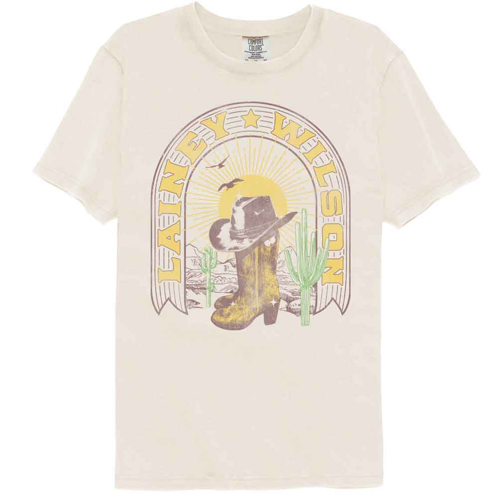 Lainey Wilson - Boots - American Classics - Solid Beige Adult Short Sleeve Comfort Color T-Shirt (Image 1)