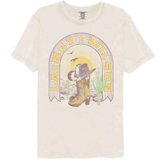 Lainey Wilson - Boots - American Classics - Solid Beige Adult Short Sleeve Comfort Color T-Shirt (Image 1)