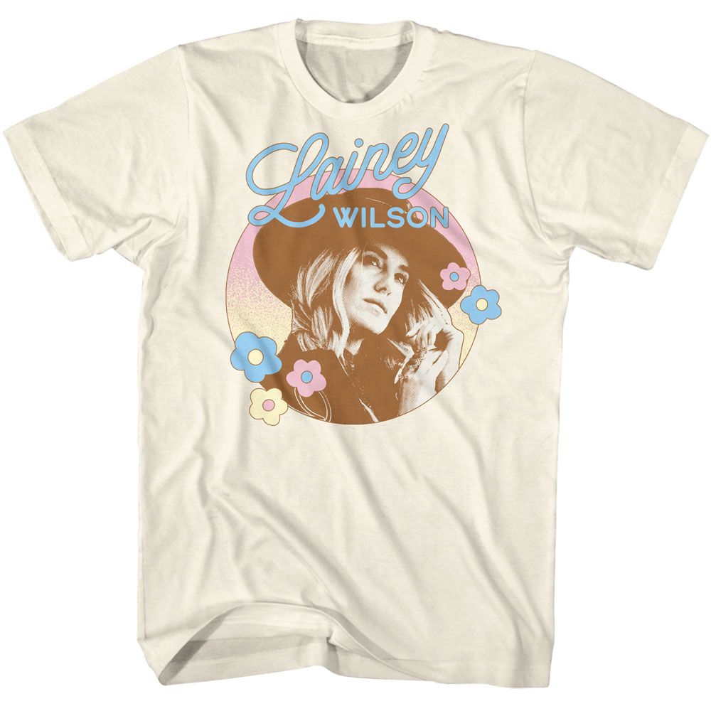 Lainey Wilson - Flower Circle - American Classics - Solid Off-White Adult Short Sleeve T-Shirt (Image 1)