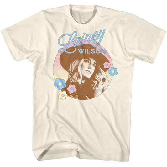 Lainey Wilson - Flower Circle - American Classics - Solid Off-White Adult Short Sleeve T-Shirt (Image 1)
