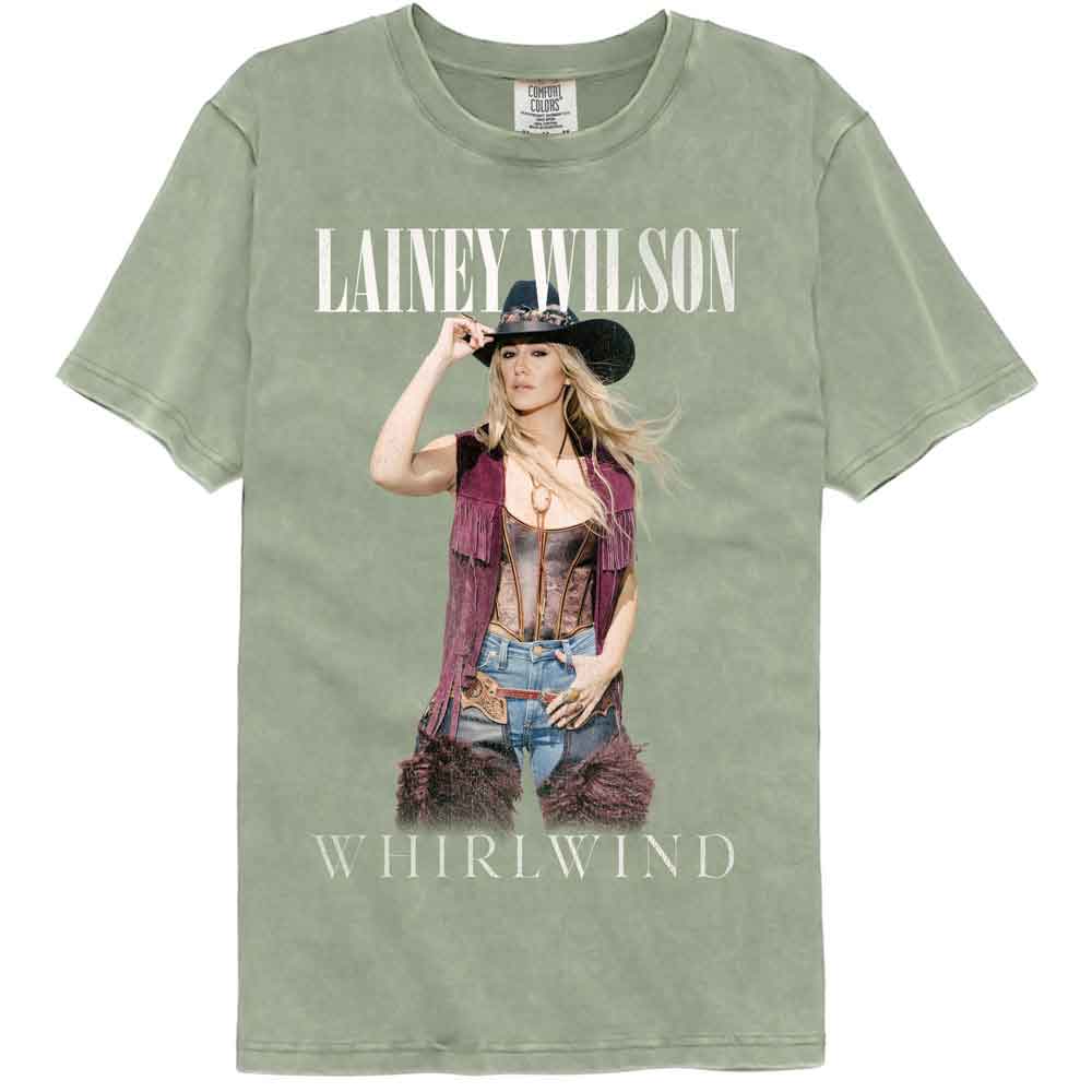 Lainey Wilson - Whirlwind - American Classics - Green Solid Adult Short Sleeve Comfort Color T-Shirt (Image 1)