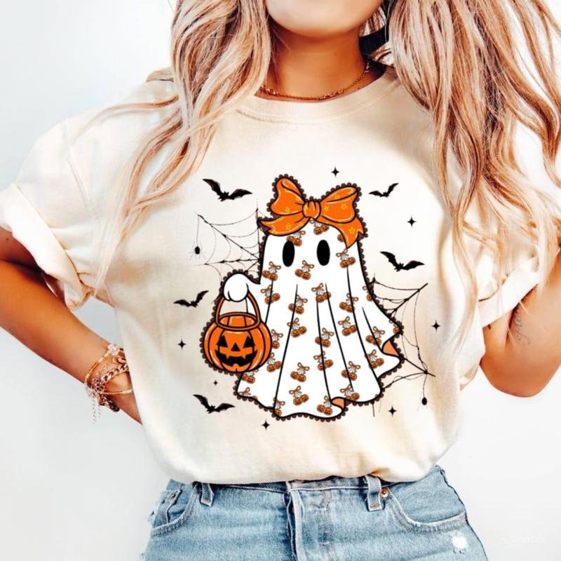 Lace Ghost Coquette Shirt, Ghost Halloween Sweatshirt, Girly Ghost, Spooky Season, Halloween Shirt , For Men, For Women