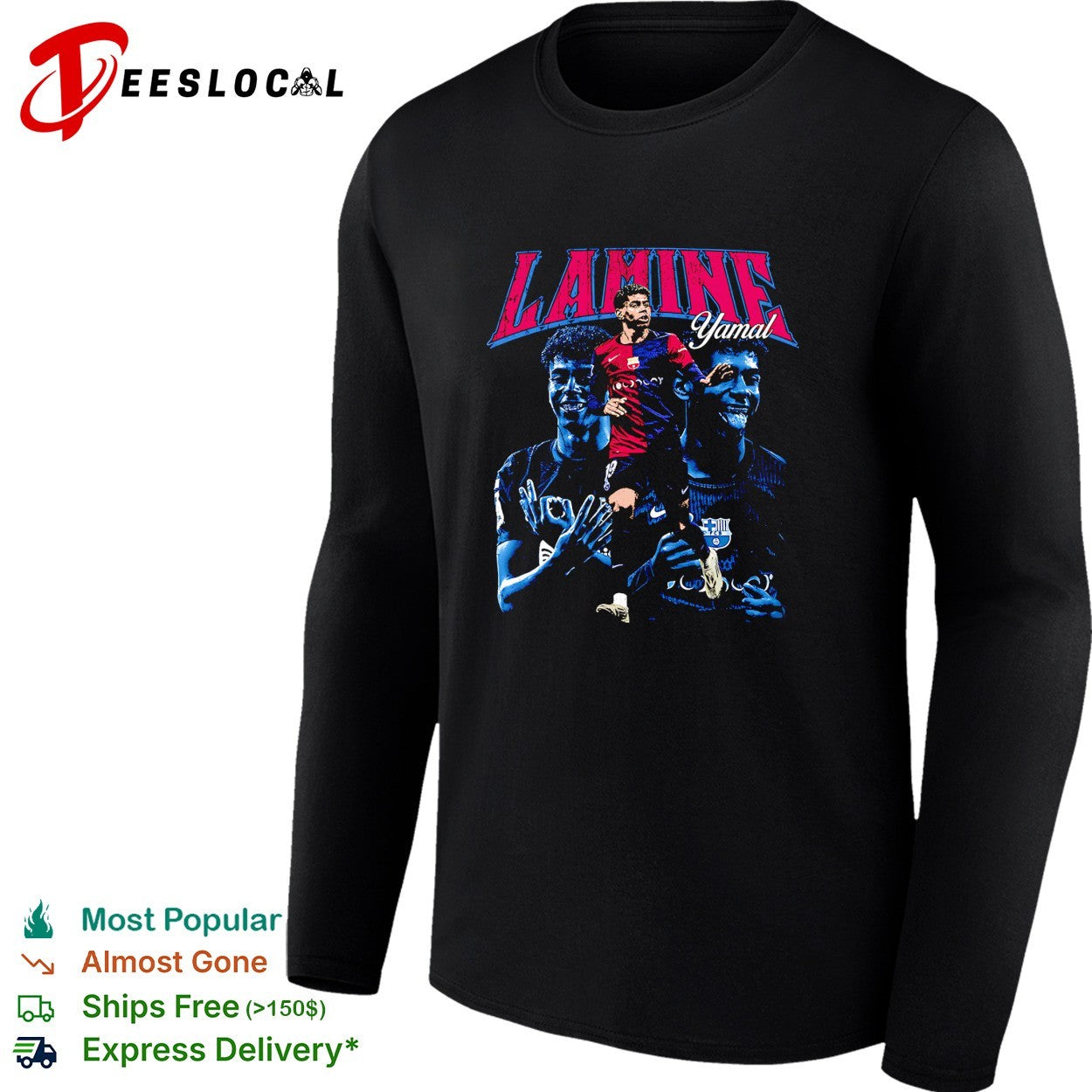 Lamine Yamal Barcelona portrait shirt