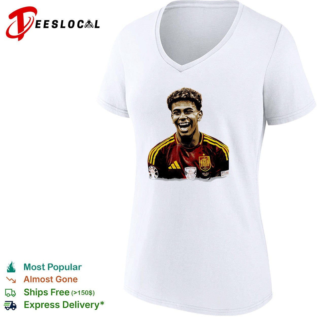 Lamine Yamal laughing Spain portrait shirt