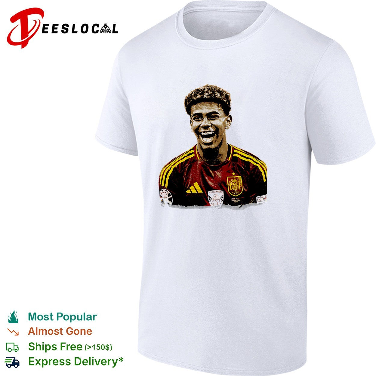 Lamine Yamal laughing Spain portrait shirt