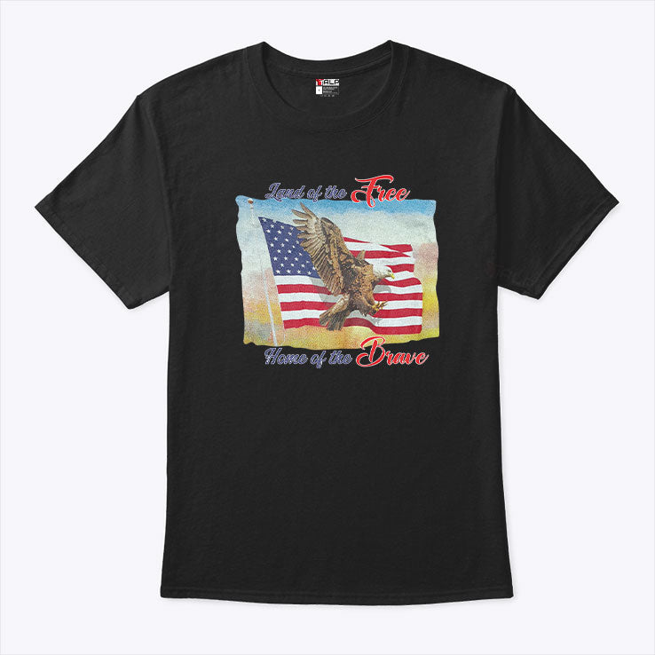 Land Of The Free Home Of The Brave America Flag Shirt