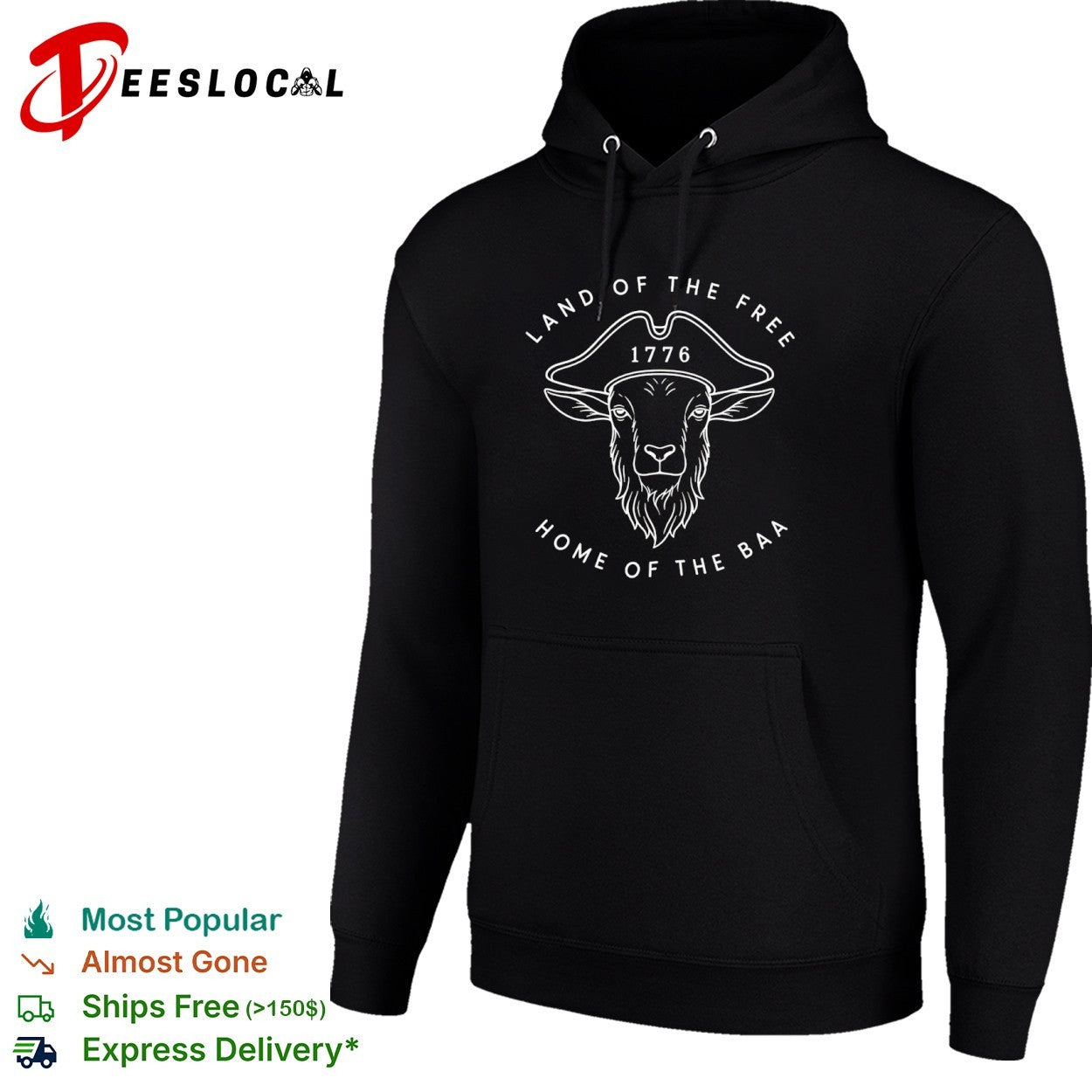 Land of the Free Home of the Baa 1776 Goat shirt