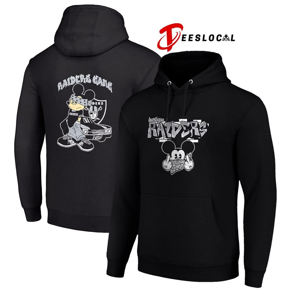 Las Vegas Raiders x Gangsta Mickey Mouse middle finger shirt