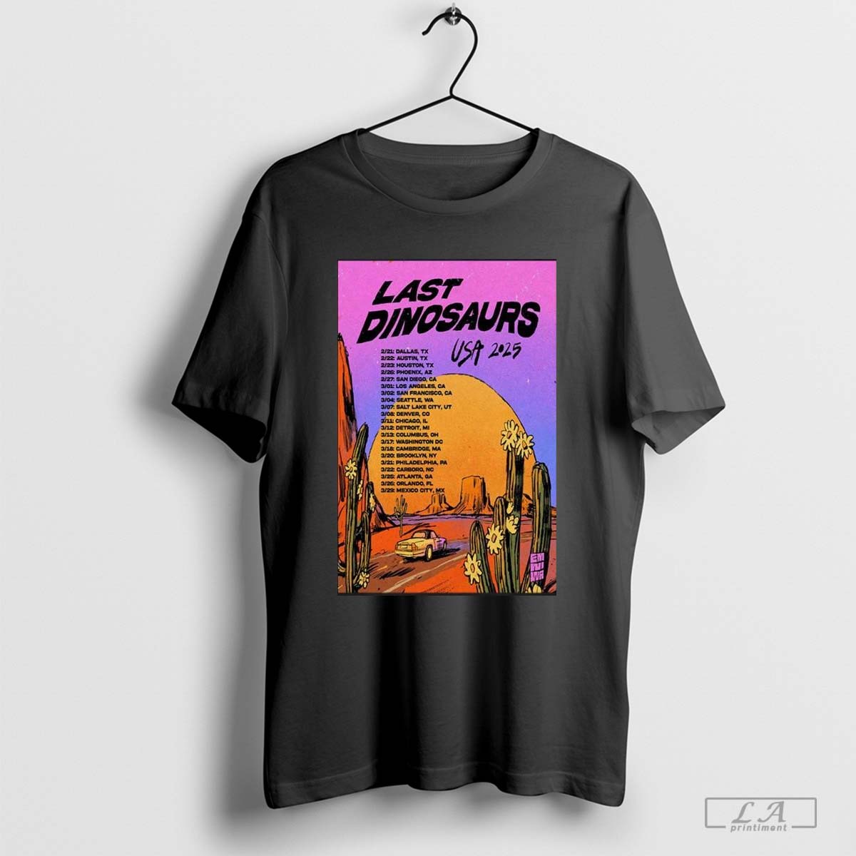 Last Dinosaurs America 2025 Tour Poster - clothing by TeeHivey.com