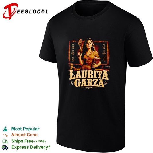 Laurita Garza teacher school chalkboard math pistol firearm western corrido shirt