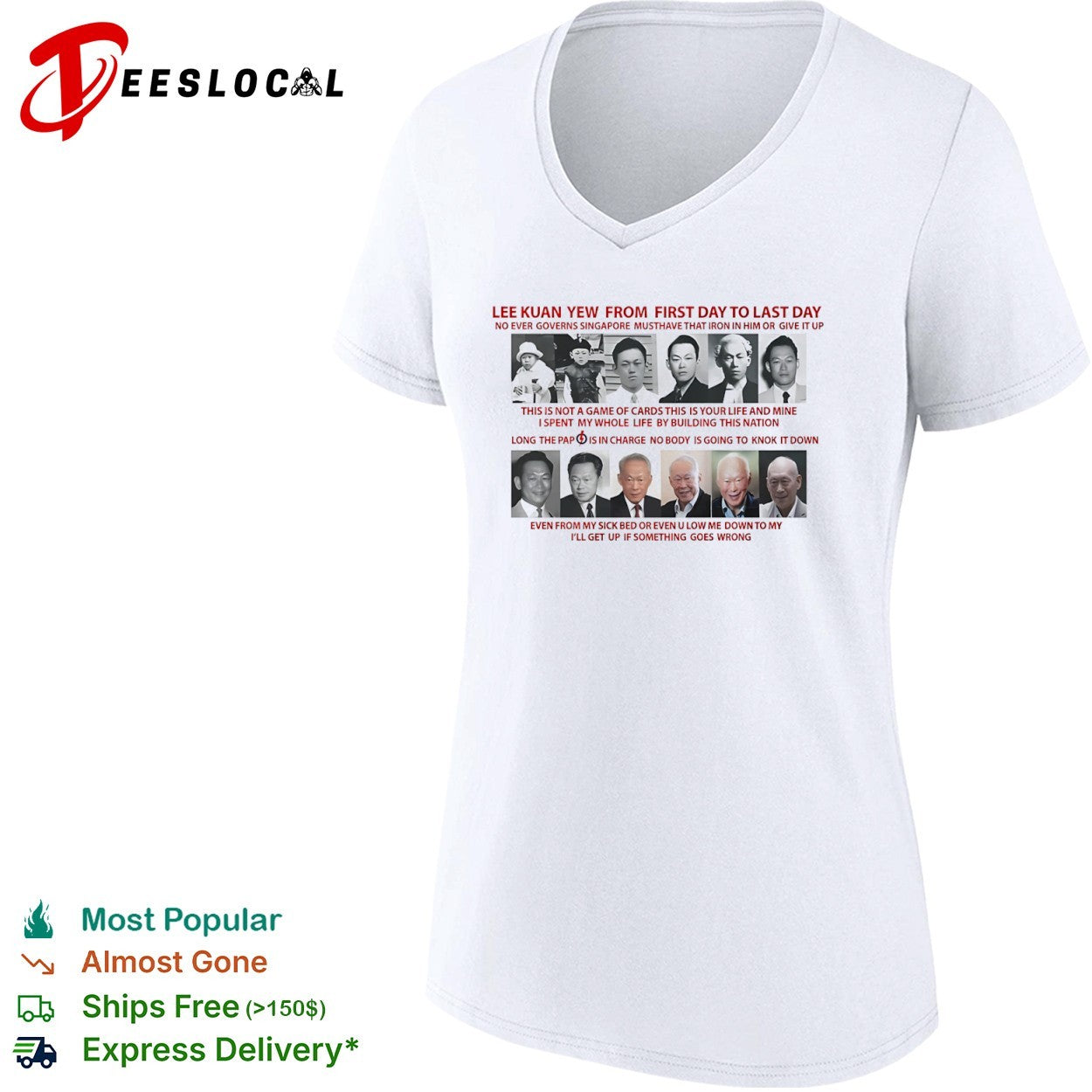 Lee Kuan Yew from first day to last day PAP shirt