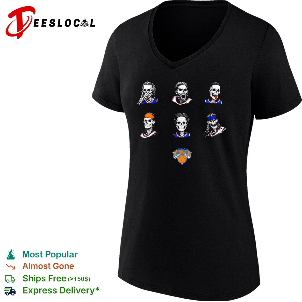 Legends New York Knicks NBA Modern Notoriety skull shirt