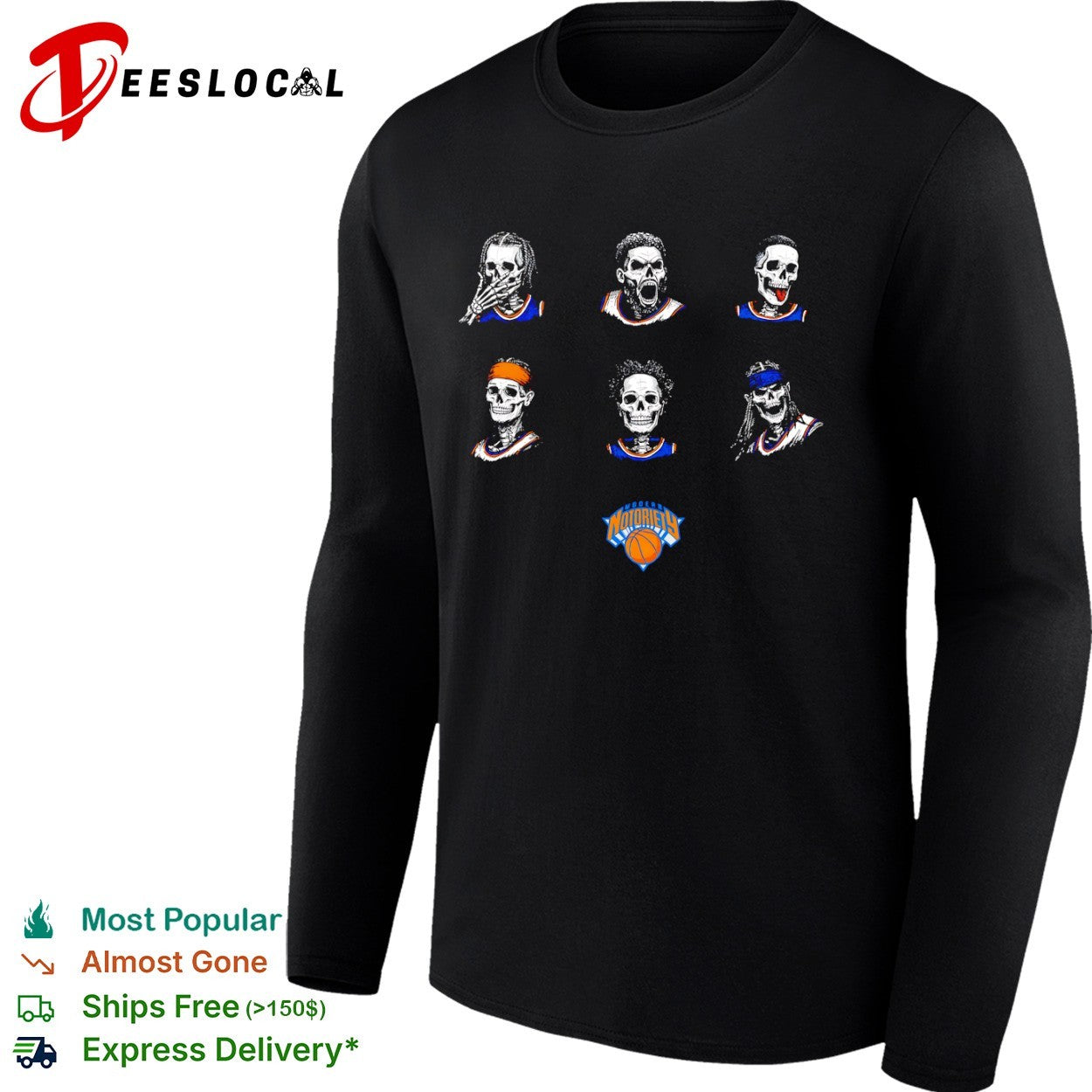 Legends New York Knicks NBA Modern Notoriety skull shirt