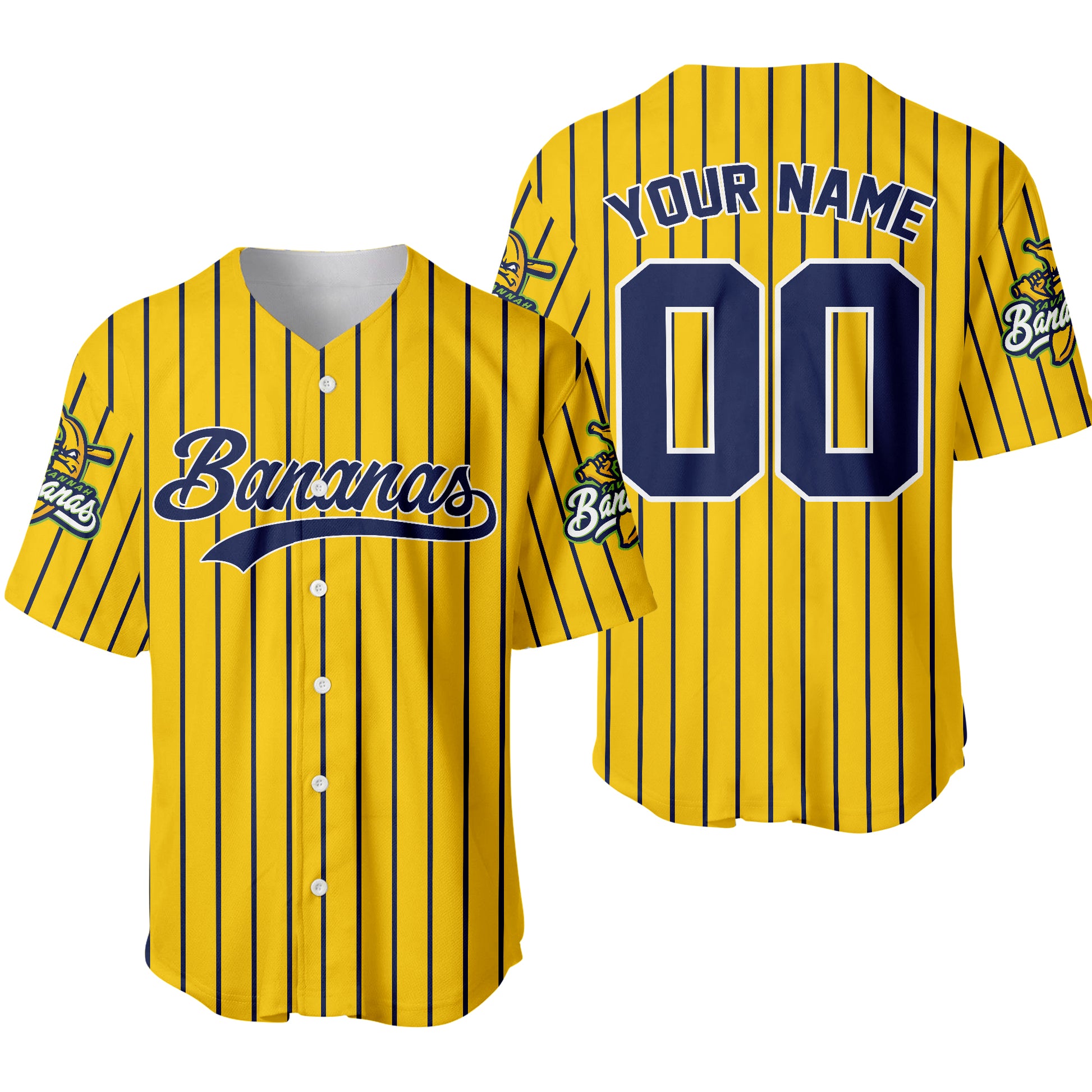 Let’s Go Bananas Savannah Bananas Personalized Baseball Jersey