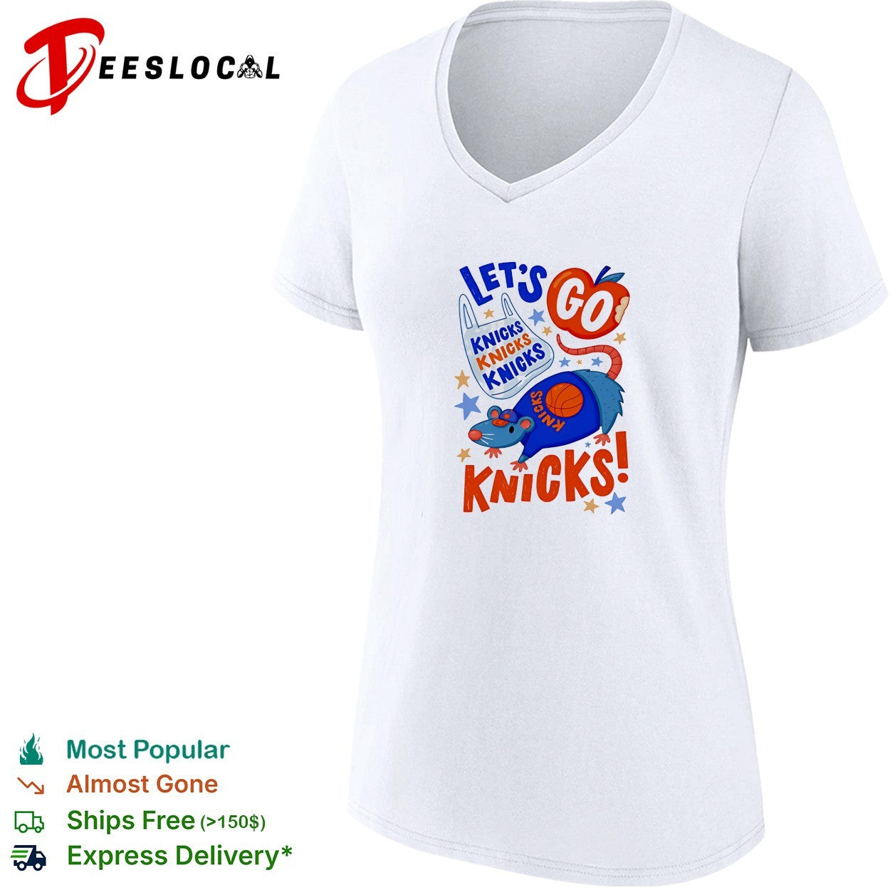 Let’s Go New York Knicks Cute Possum Rat Graphic shirt