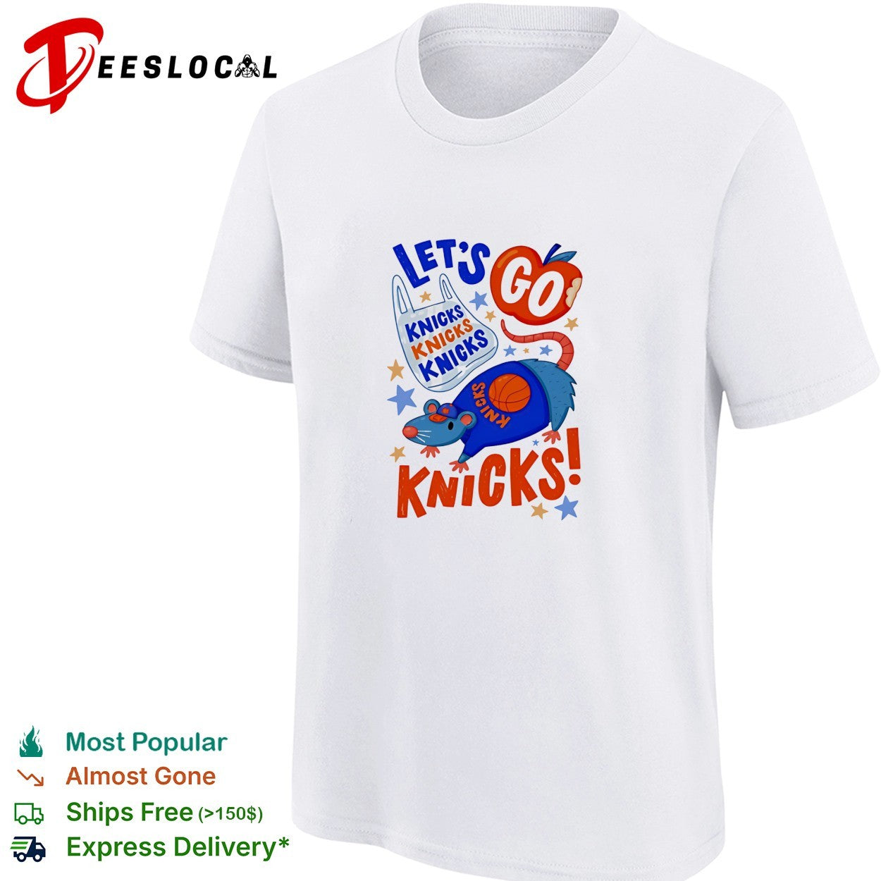 Let’s Go New York Knicks Cute Possum Rat Graphic shirt