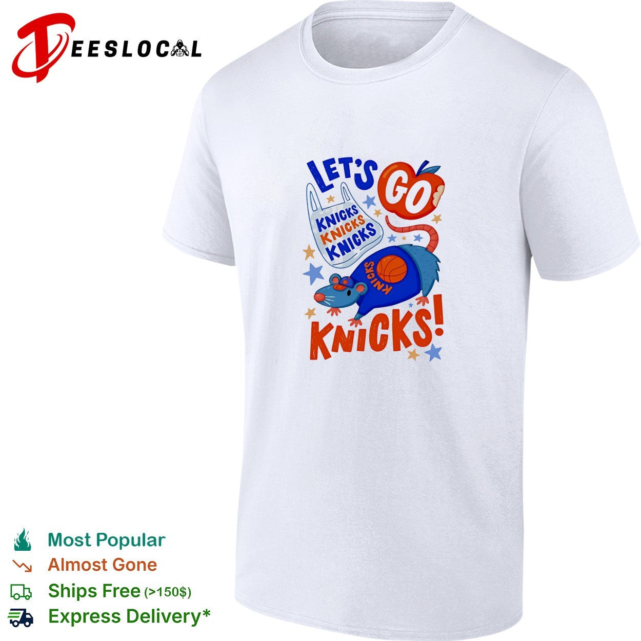 Let’s Go New York Knicks Cute Possum Rat Graphic shirt